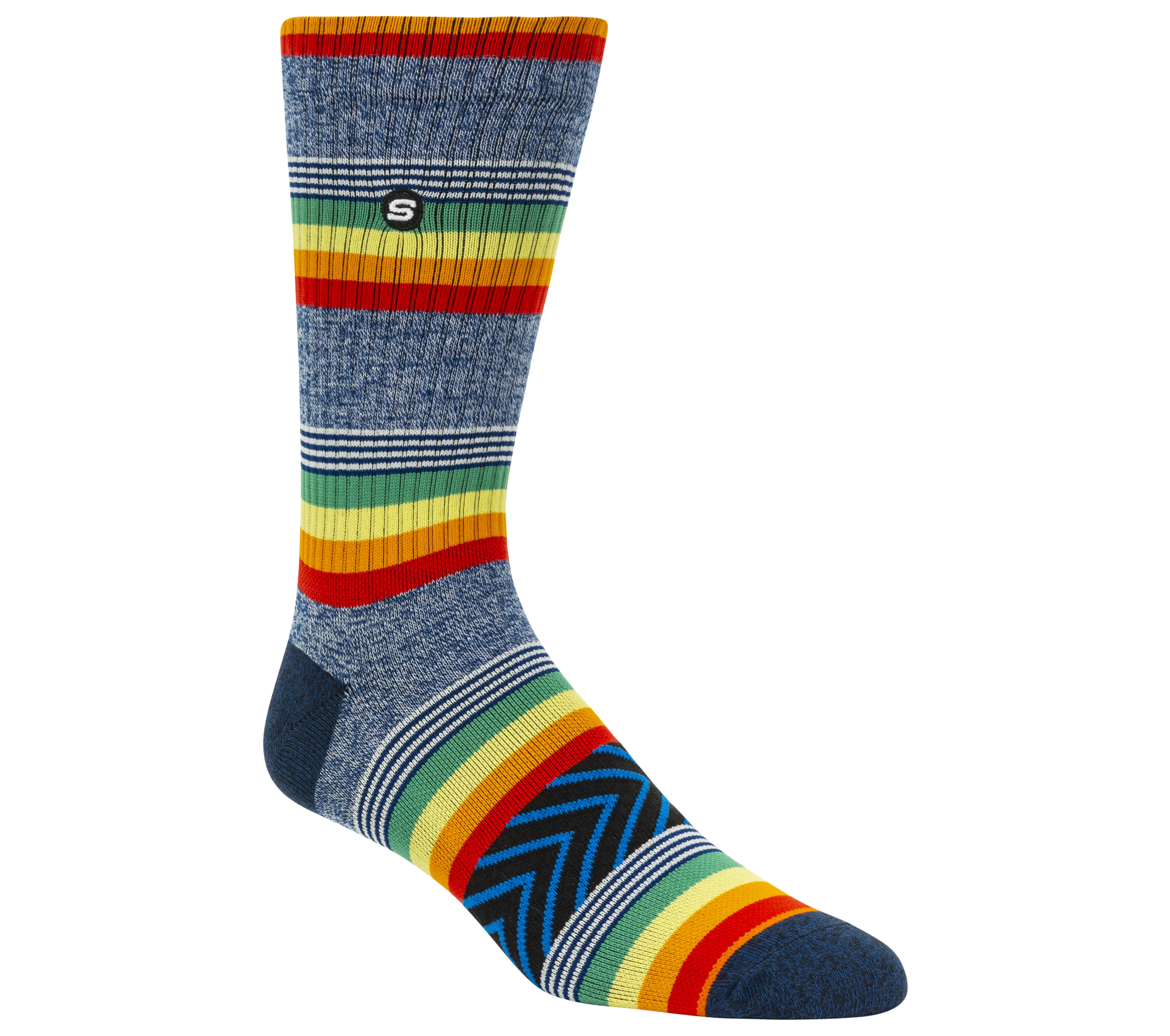 SKECHERS 1 Pack Retro Stripes Crew Sock | Hombre Calcetines | Accesorios