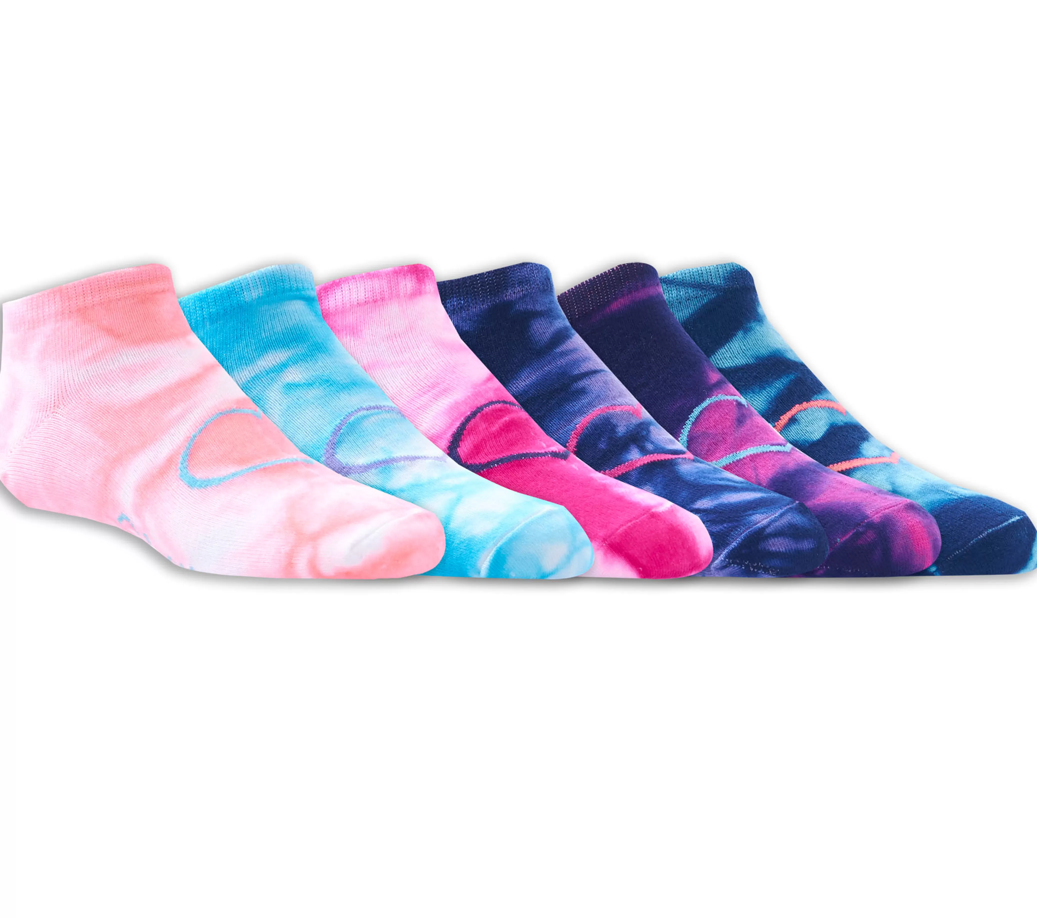 SKECHERS 6 Pack Low Cut Tie-Dye Socks | Niños Calcetines | Calcetines