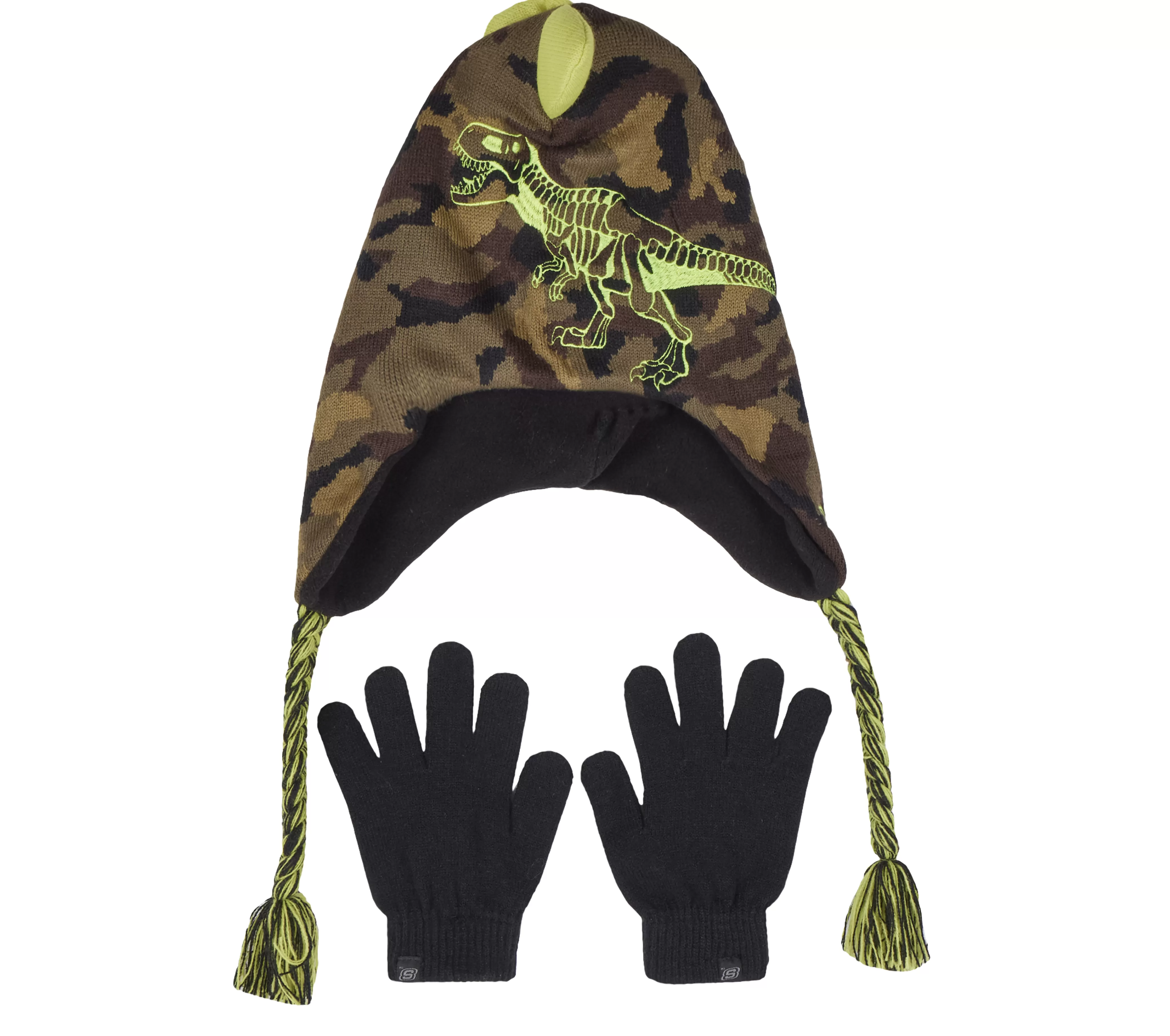 SKECHERS Camouflage T-rex Hat And Glove Set | Niños Accesorios Para El Frío | Gorras