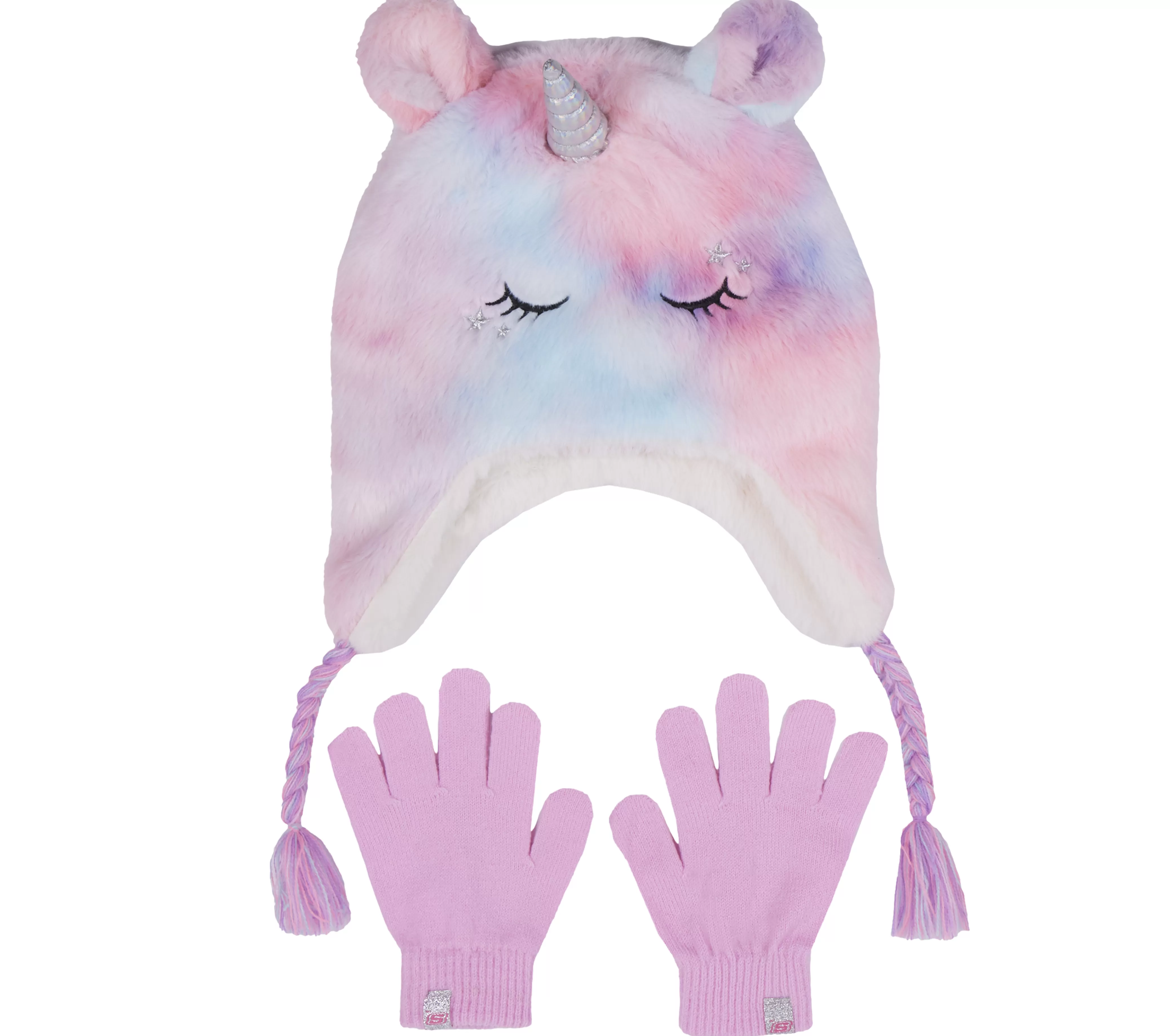 SKECHERS Cold Weather Plush Tie-Dye Unicorn Hat Set | Niños Accesorios Para El Frío | Gorras
