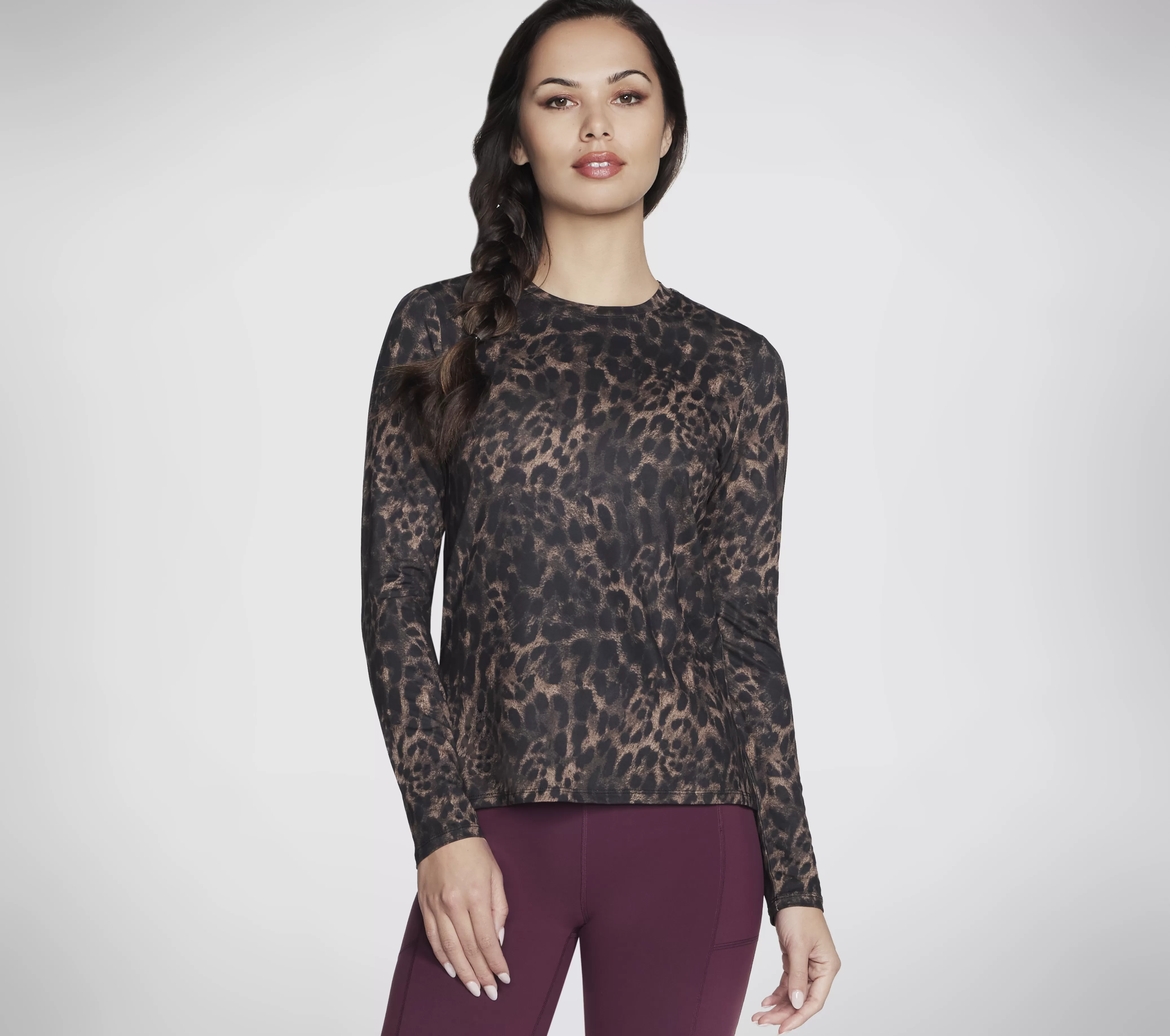 SKECHERS GO DRI Serene Cheetah Long Sleeve | Mujer Tops Y Partes De Arriba | Tops Y Partes De Arriba