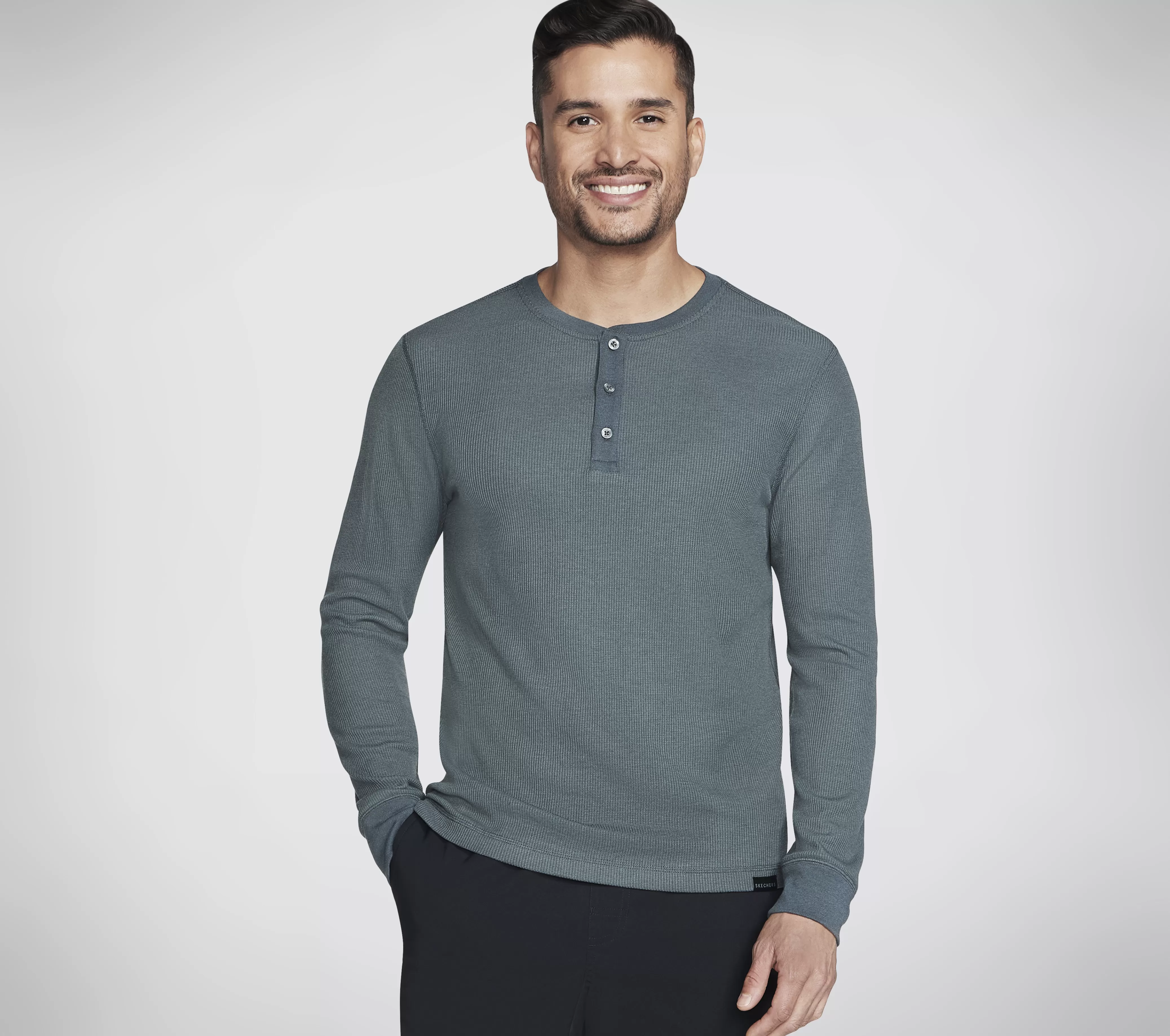 SKECHERS GO KNIT Waffle Henley | Hombre Partes De Arriba | Partes De Arriba