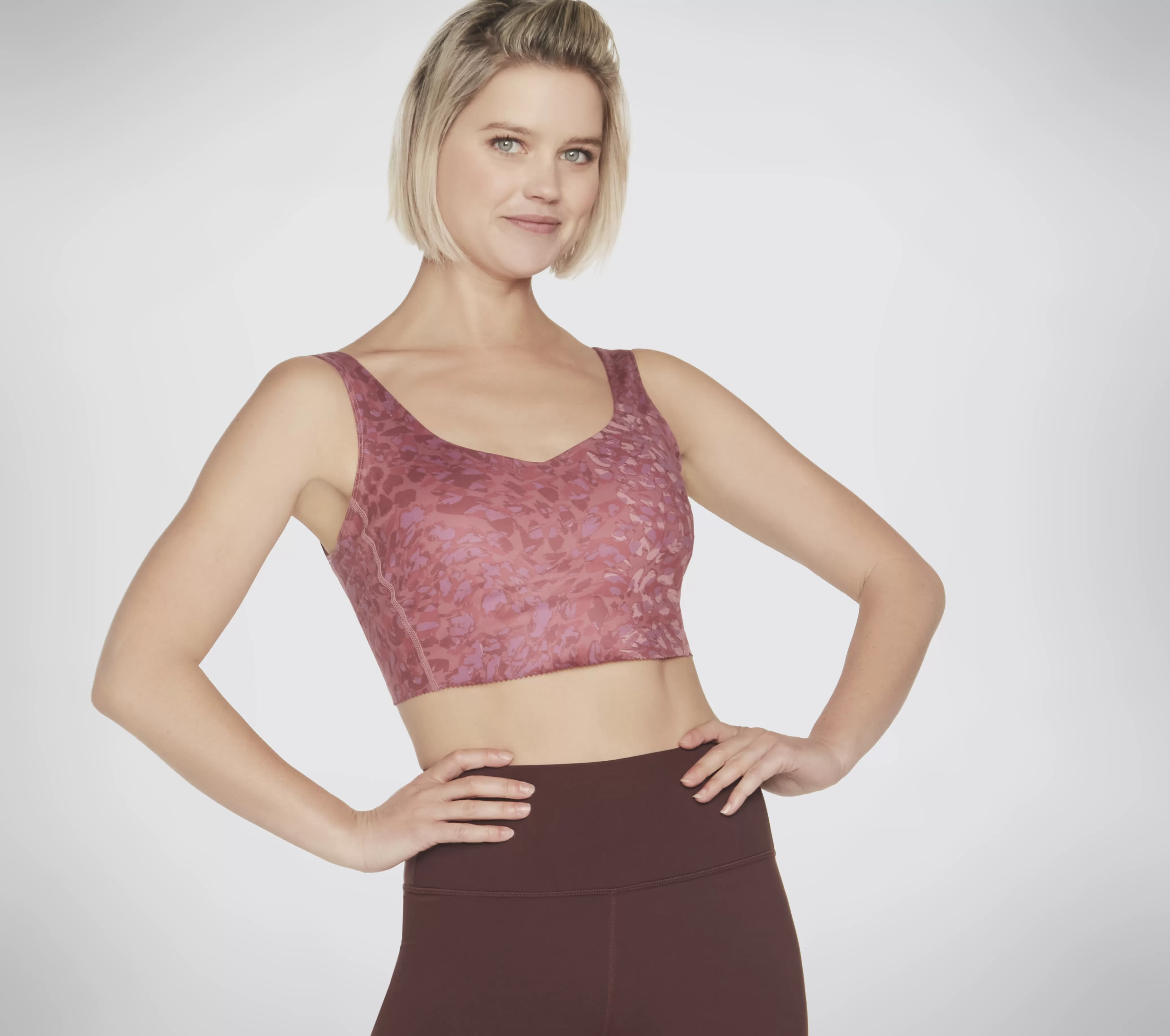 SKECHERS GOSCULPT Leopard Longline Bra | Mujer Tops Y Partes De Arriba | Tops Y Partes De Arriba