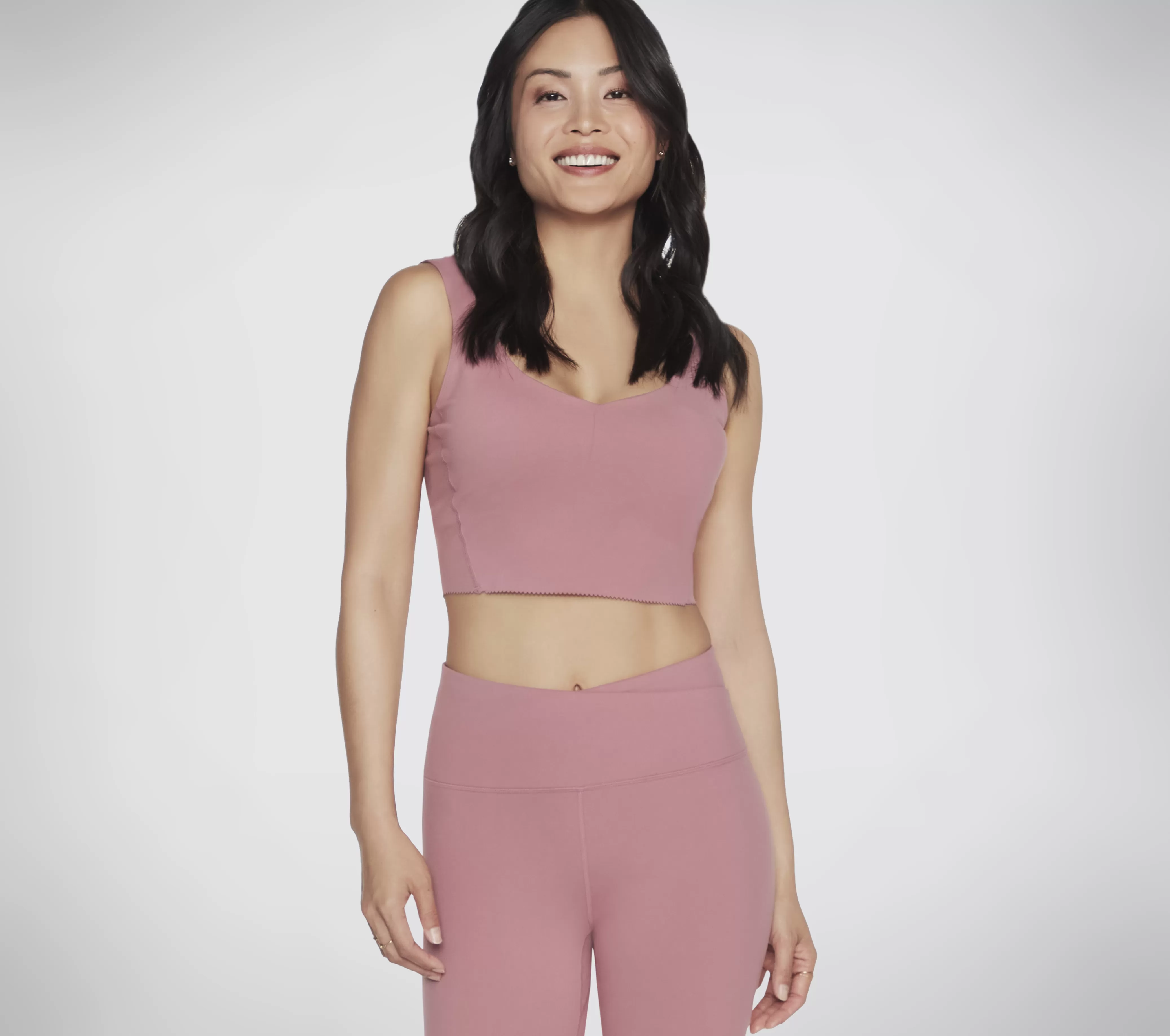 SKECHERS GOSCULPT Scalloped Longline Bra | Mujer Tops Y Partes De Arriba | Tops Y Partes De Arriba