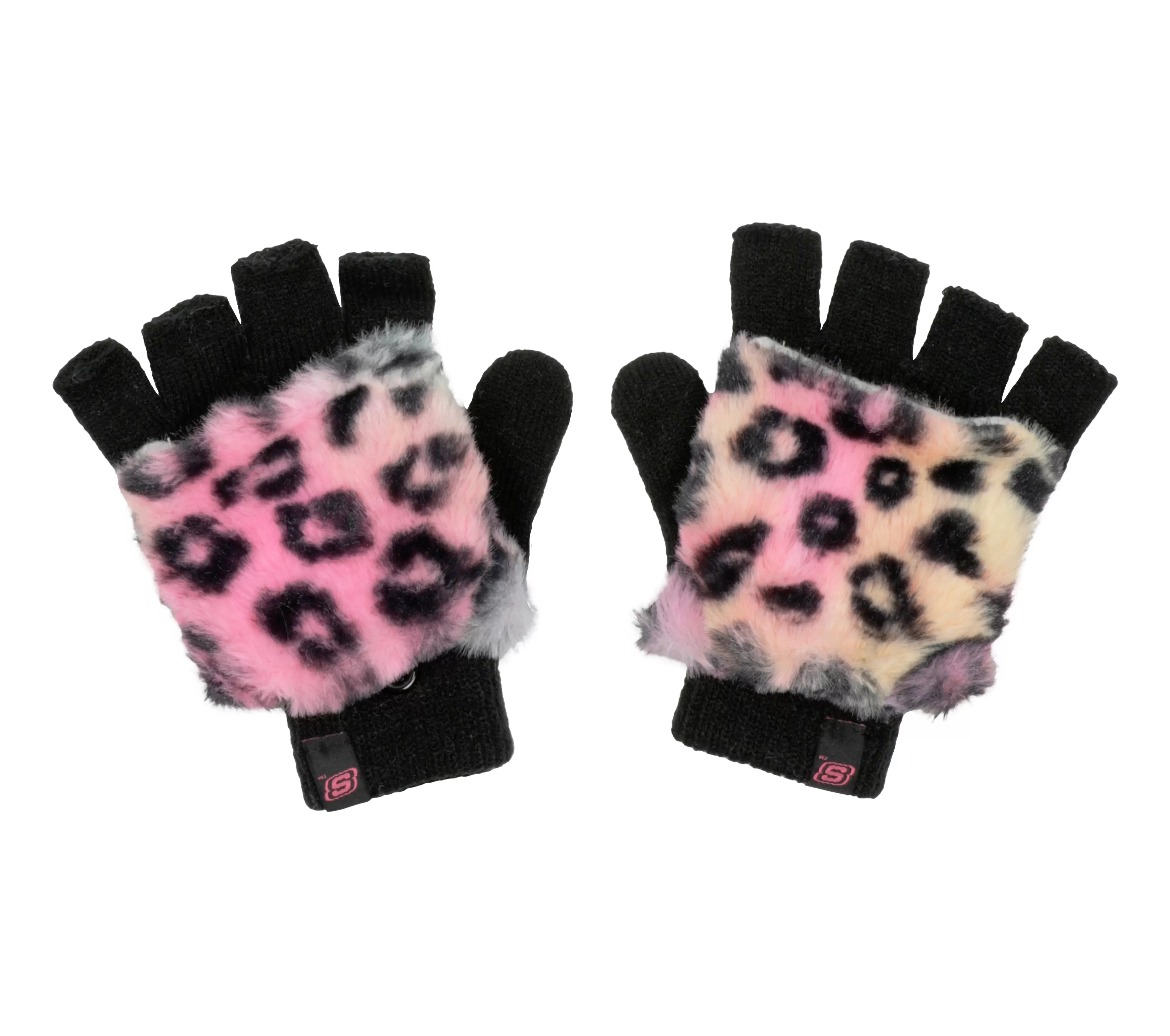 SKECHERS Leopard Kitty Faux Fur Mittens | Niños Accesorios Para El Frío | Accesorios Para El Frío