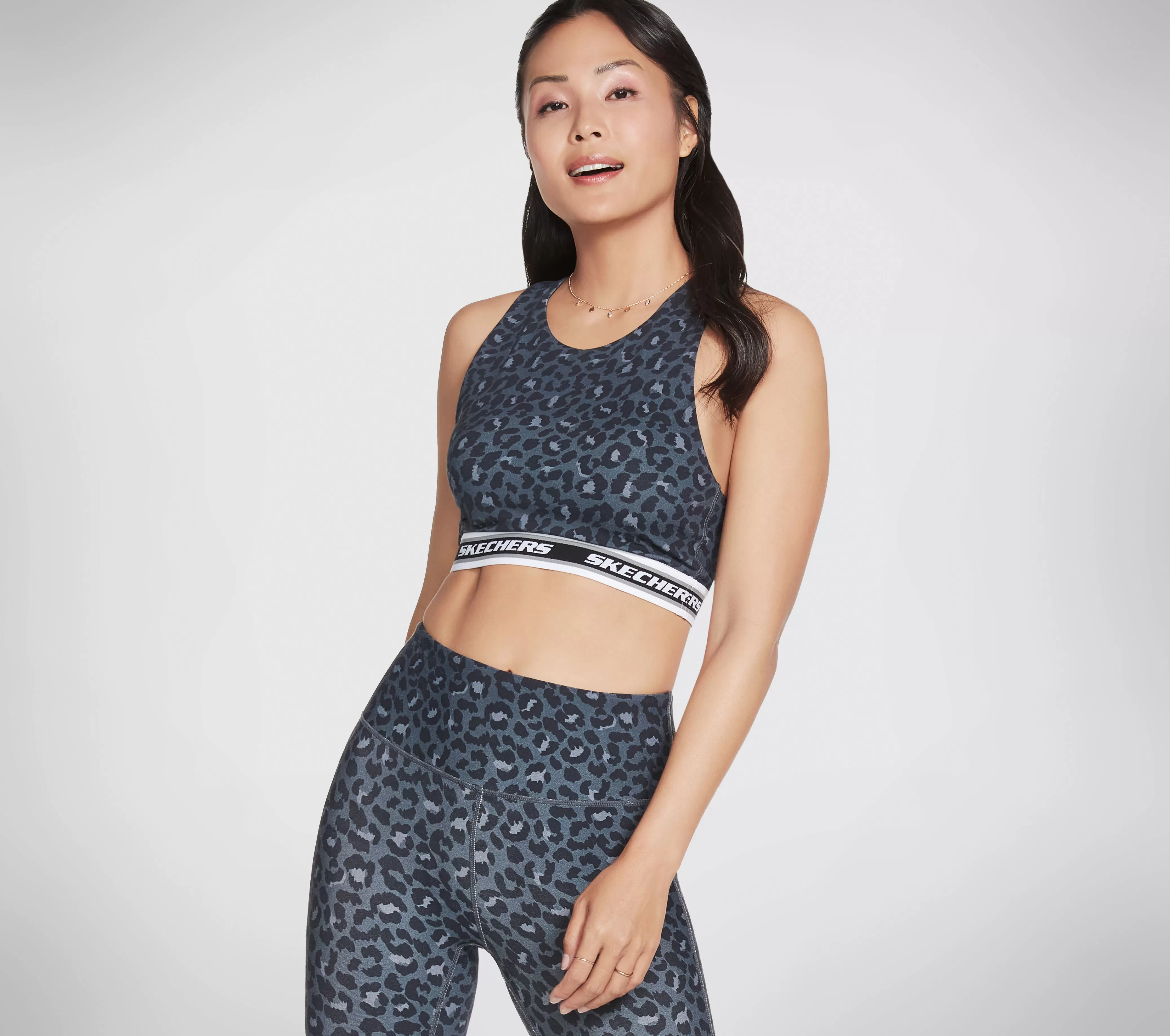 SKECHERS Midnight Leopard Crop Bra | Mujer Tops Y Partes De Arriba | Tops Y Partes De Arriba