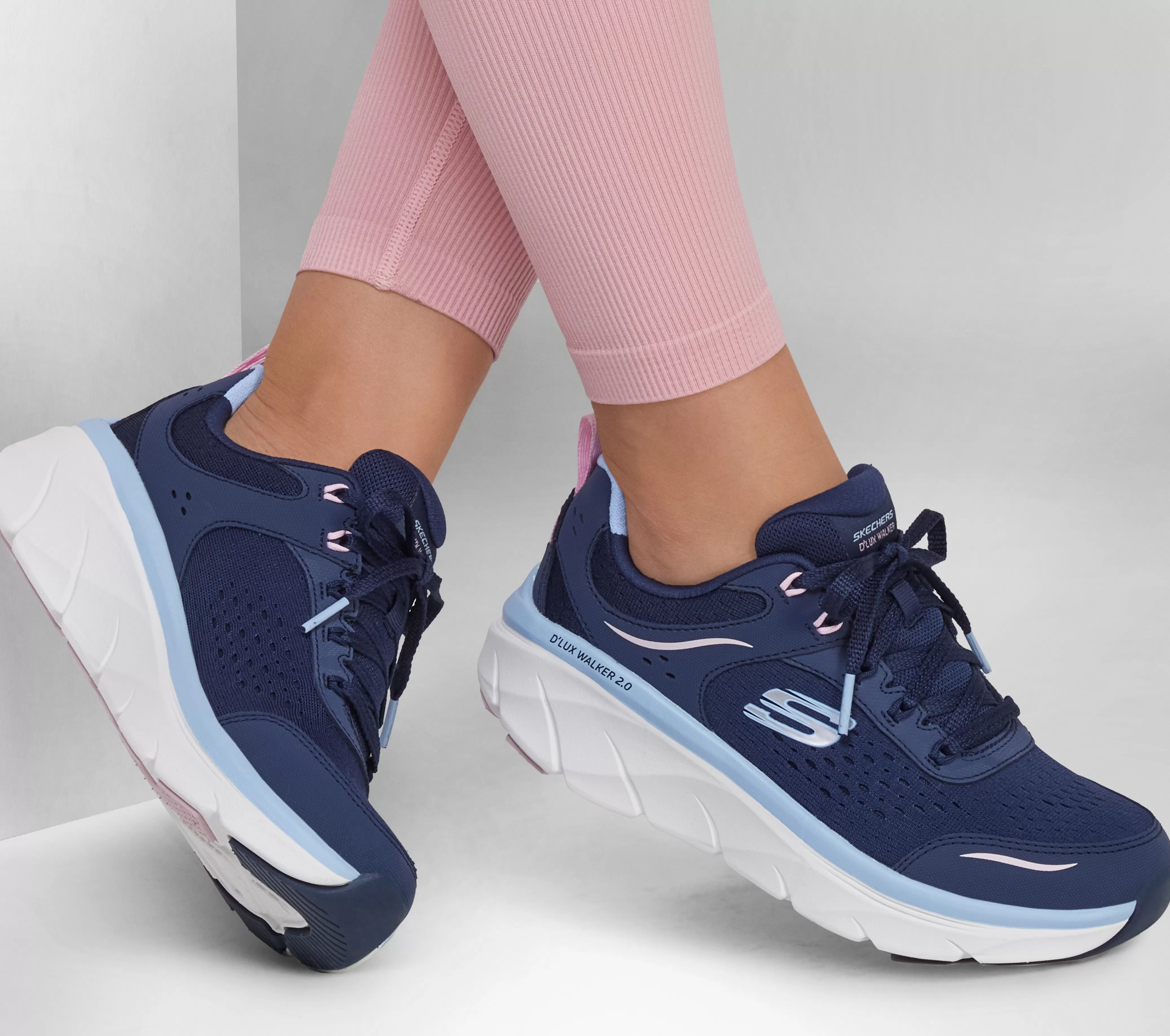 SKECHERS Relaxed Fit: D'Lux Walker 2.0 - Daisy Doll | Mujer Con Cordones | Zapatillas De Deporte