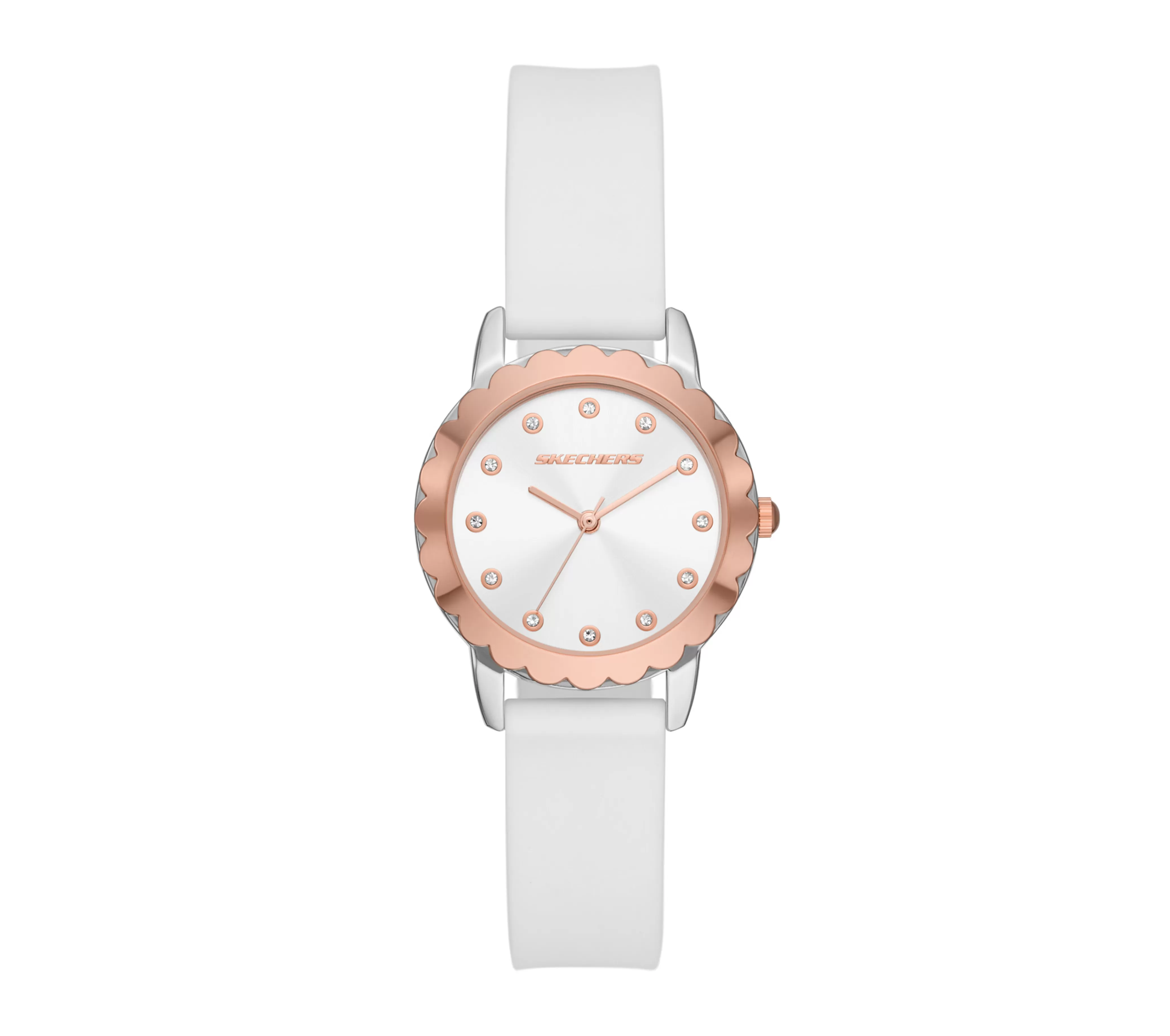 SKECHERS Scalloped Bezel White Watch | Mujer Relojes | Accesorios