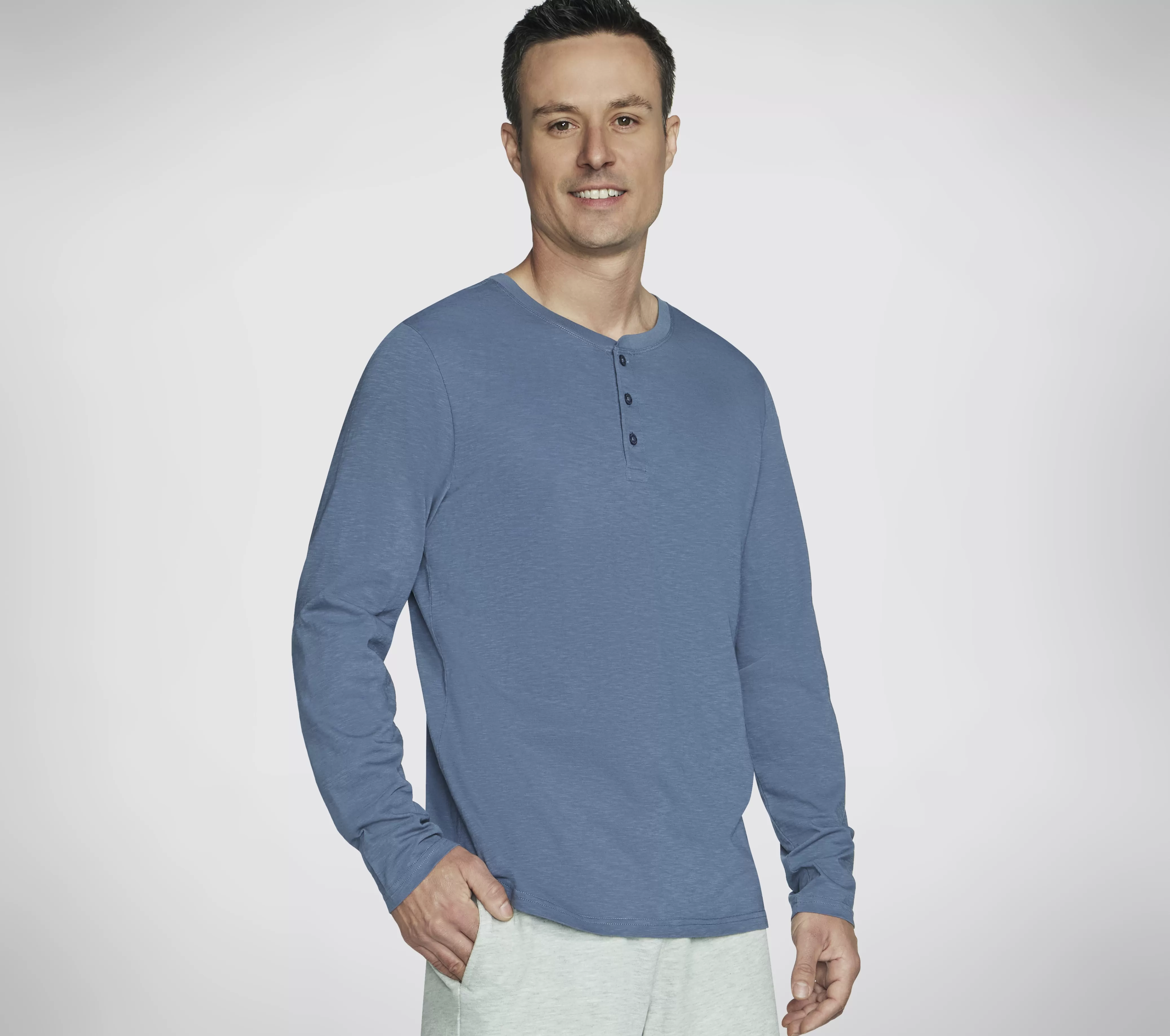 SKECHERS SKECH-BREEZE Slub L/S Henley | Hombre Partes De Arriba | Partes De Arriba