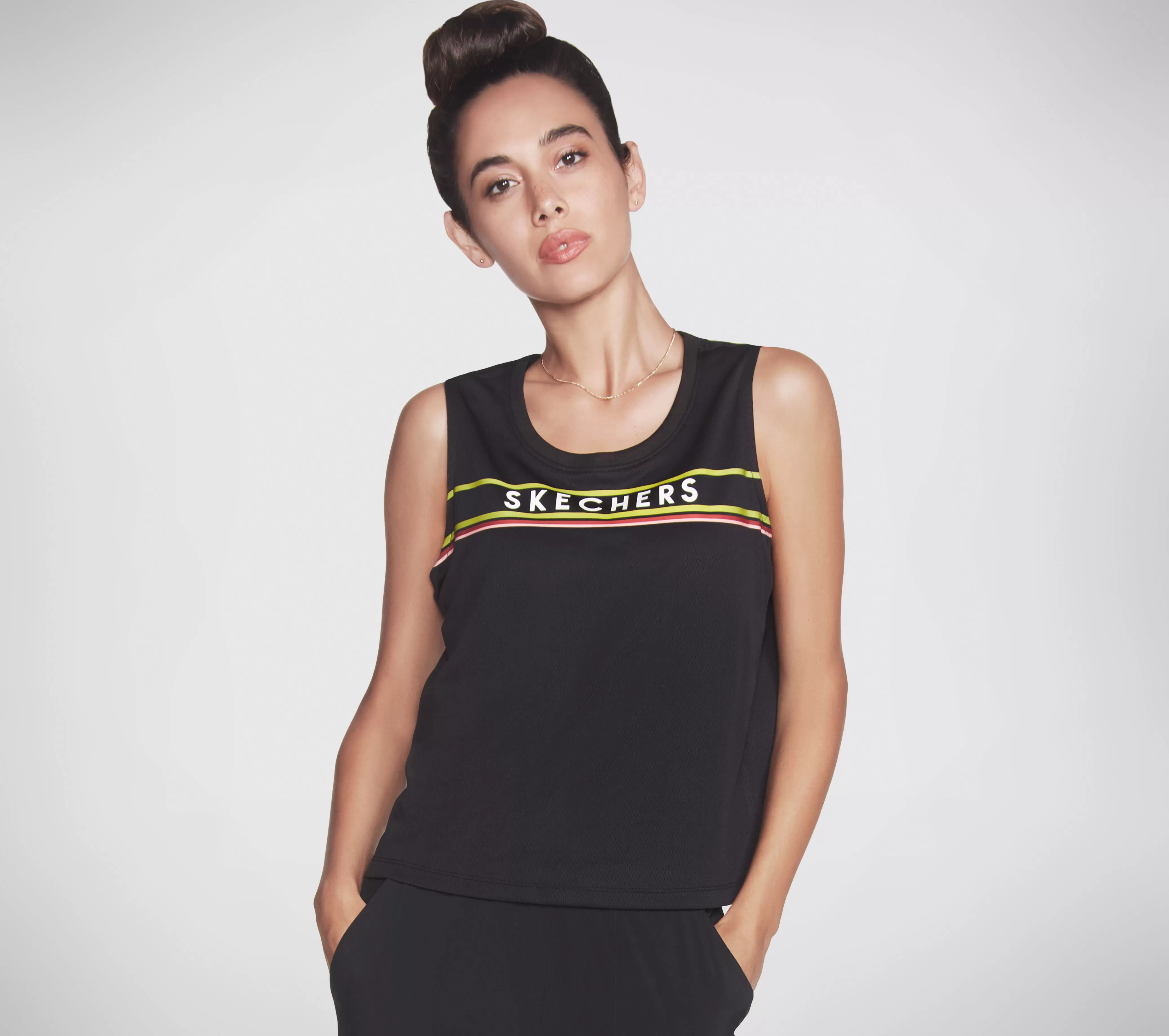 SKECHERS Apparel Festive Mesh Tank Top | Mujer Tops Y Partes De Arriba | Tops Y Partes De Arriba