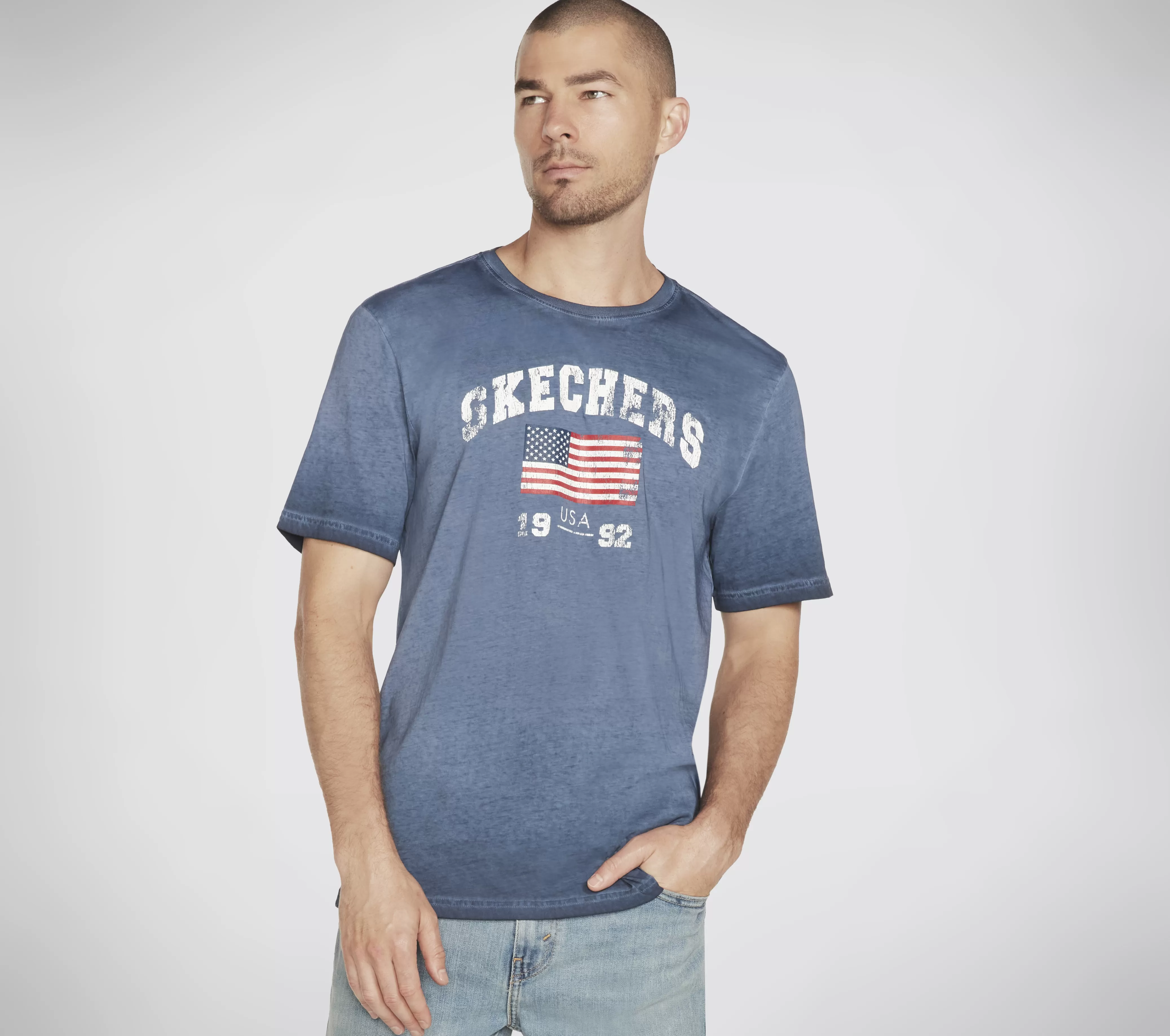 SKECHERS Skech-Dye Americana 92 Tee Shirt | Hombre Partes De Arriba | Partes De Arriba