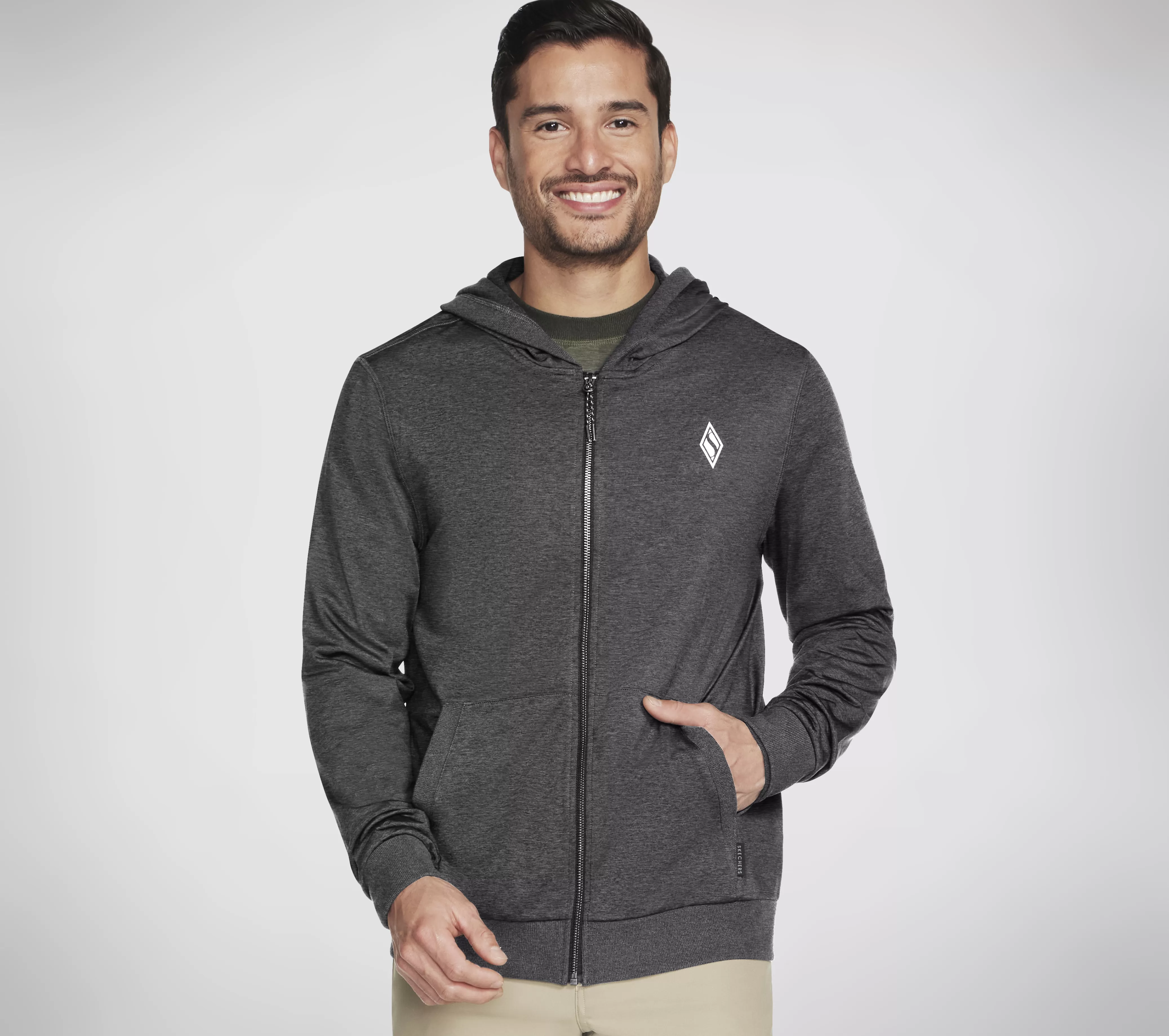 SKECHERS SKECH-KNITS ULTRA GO Full Zip Hoodie | Hombre Partes De Arriba | Partes De Arriba