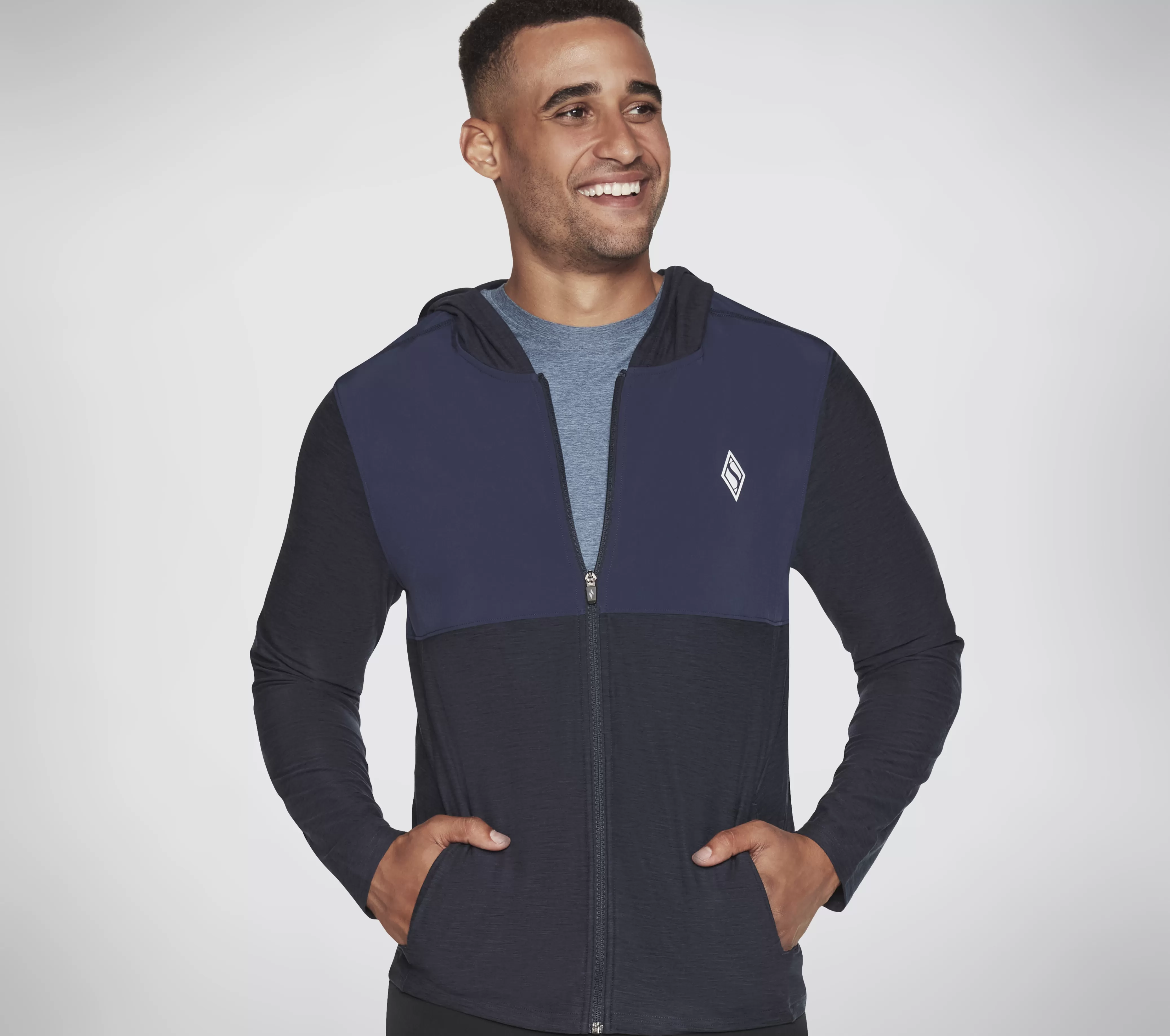 SKECHERS SKECH-KNITS ULTRA GO Lite Full Zip Hoodie | Hombre Partes De Arriba | Partes De Arriba